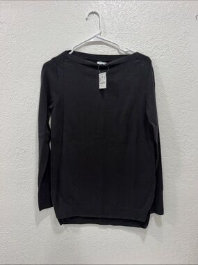 NWT J. Crew Black Long-Sleeve 100% Cotton Sweater XS